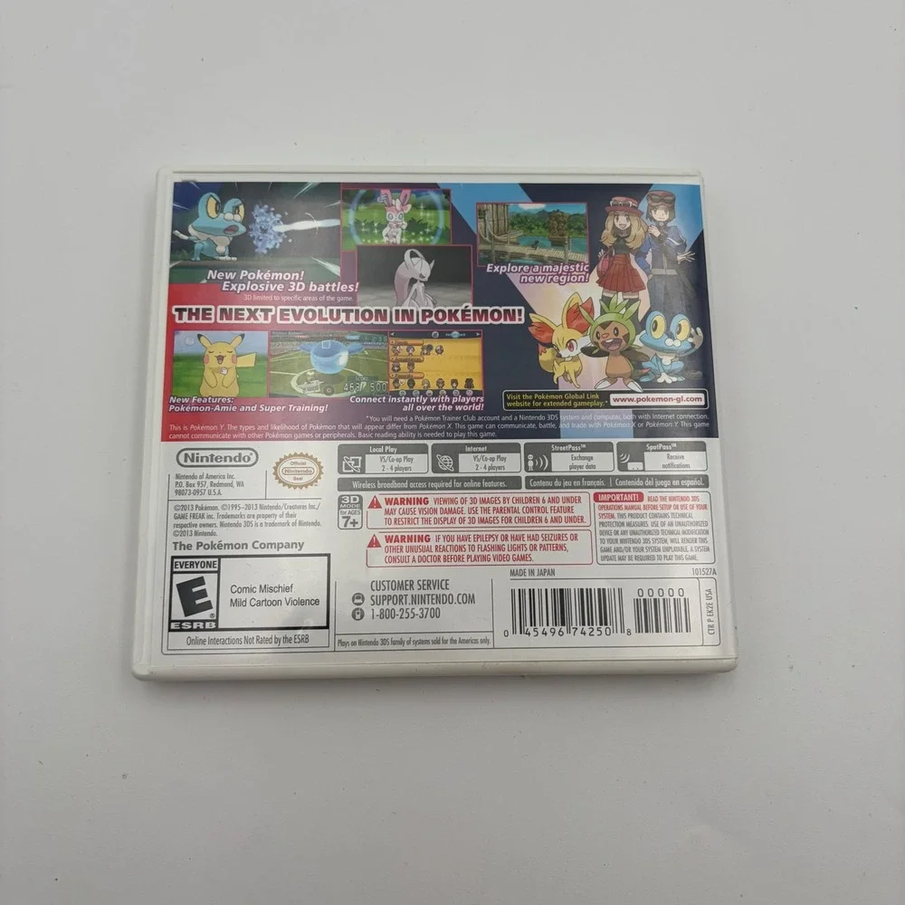 Pokemon Y Nintendo 3DS 2013 NTSC-U/C Yveltal RPG Game Case & Manual